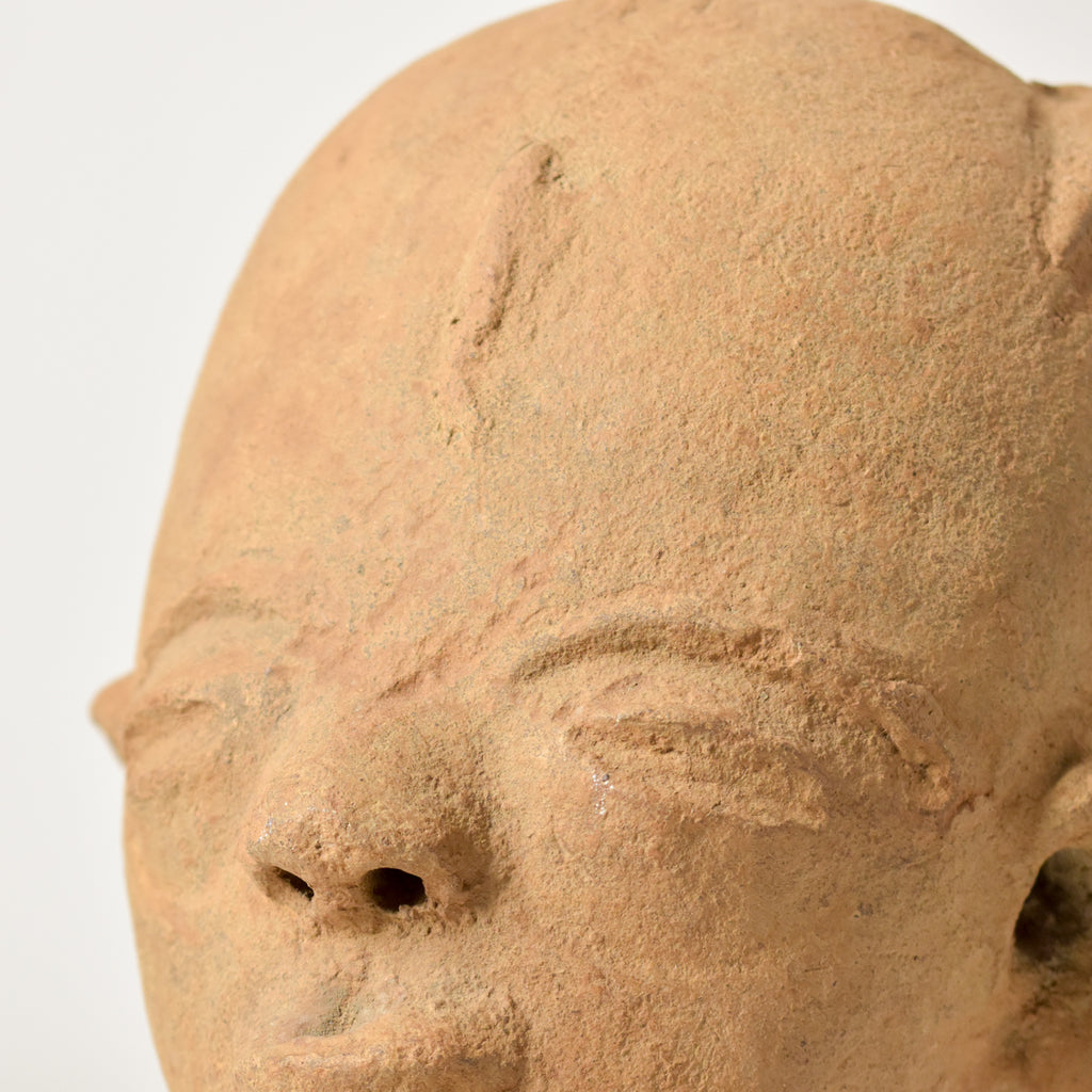 Terracotta Clay Funerary Portrait Akan Asante Nsodia on Custom Base Ghana