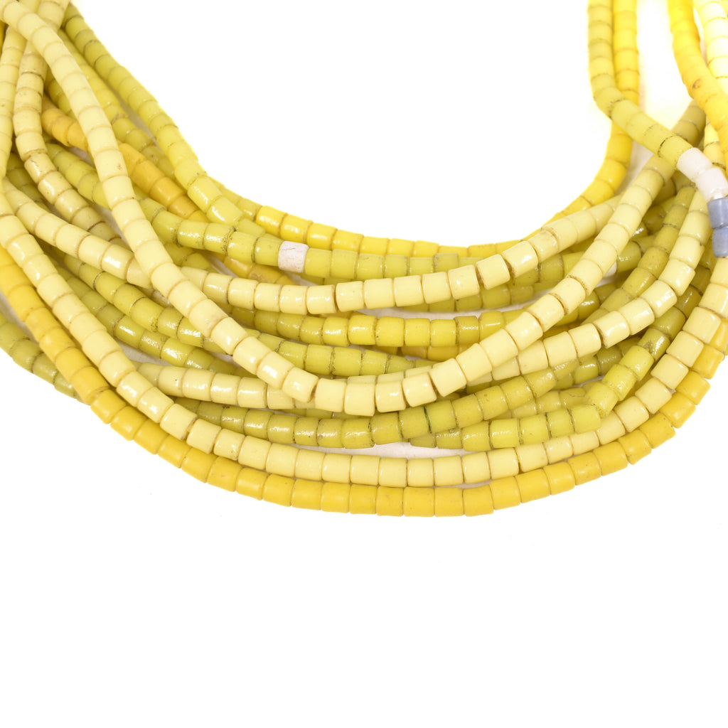 14 Strands Mixed Yellow Tile Trade Beads