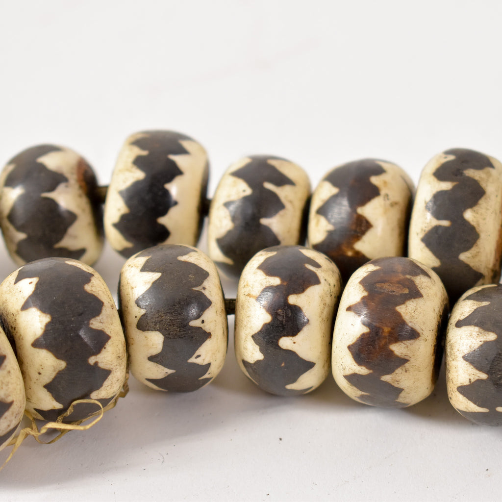 Batik Mudcloth Bone Beads