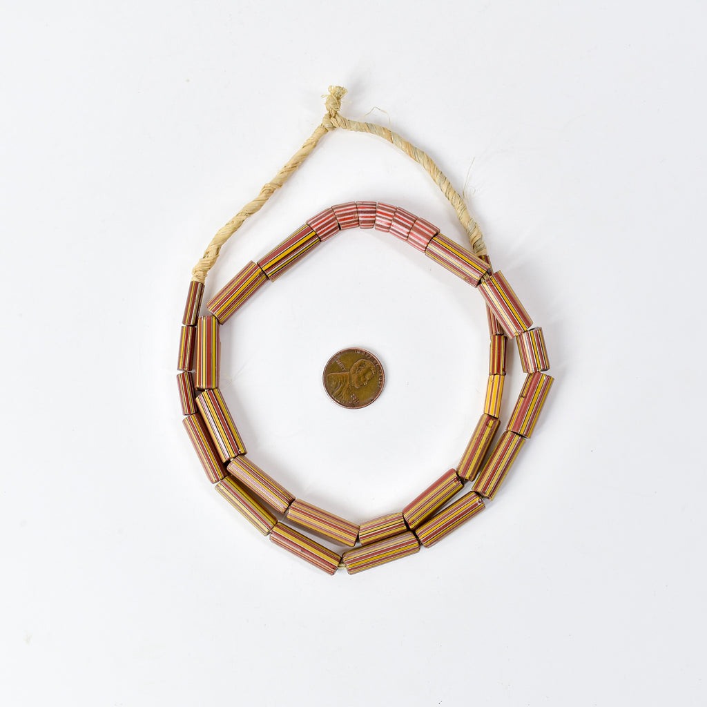 Striped Greenhearts Venetian Trade Beads