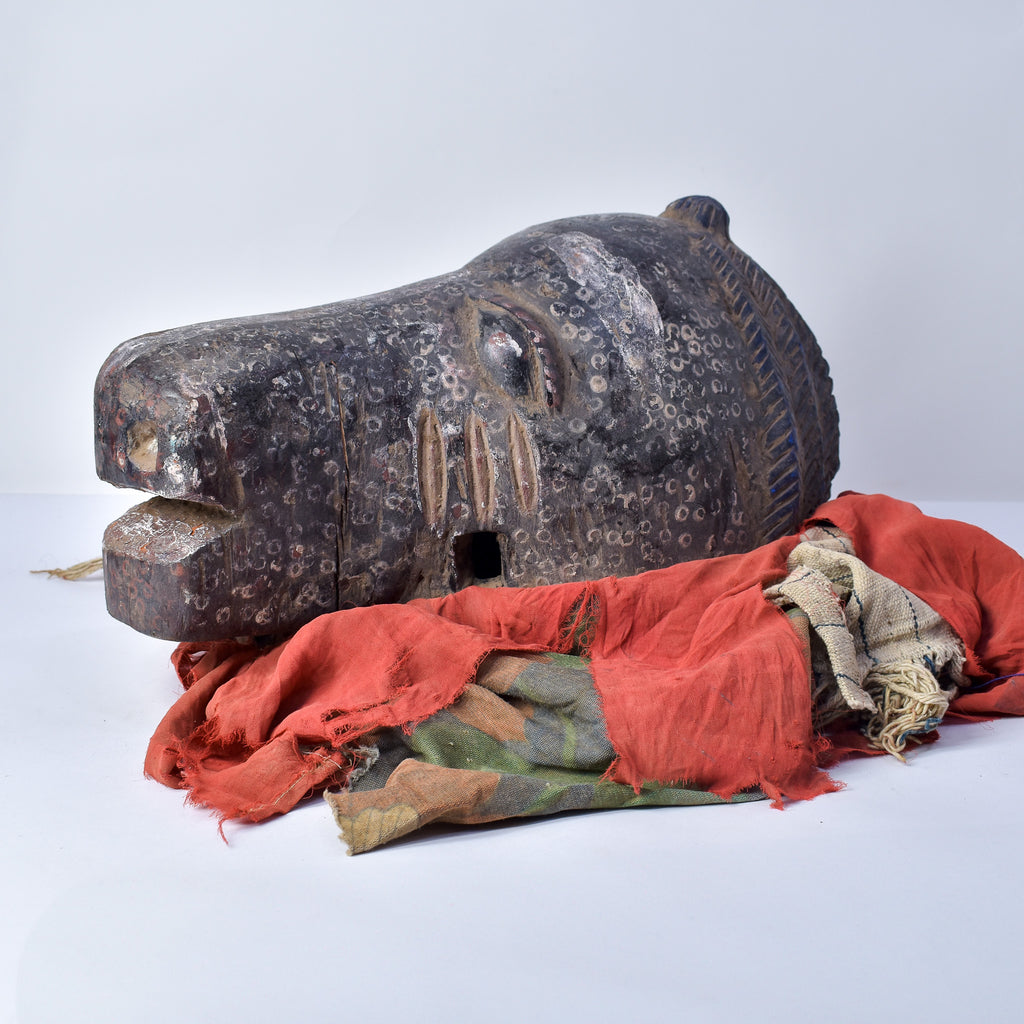 Yoruba Egungan Mask with Fabric Nigeria