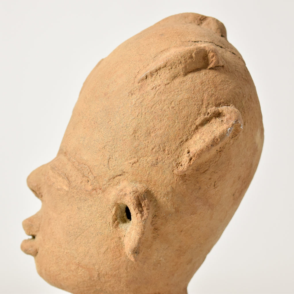 Terracotta Clay Funerary Portrait Akan Asante Nsodia on Custom Base Ghana