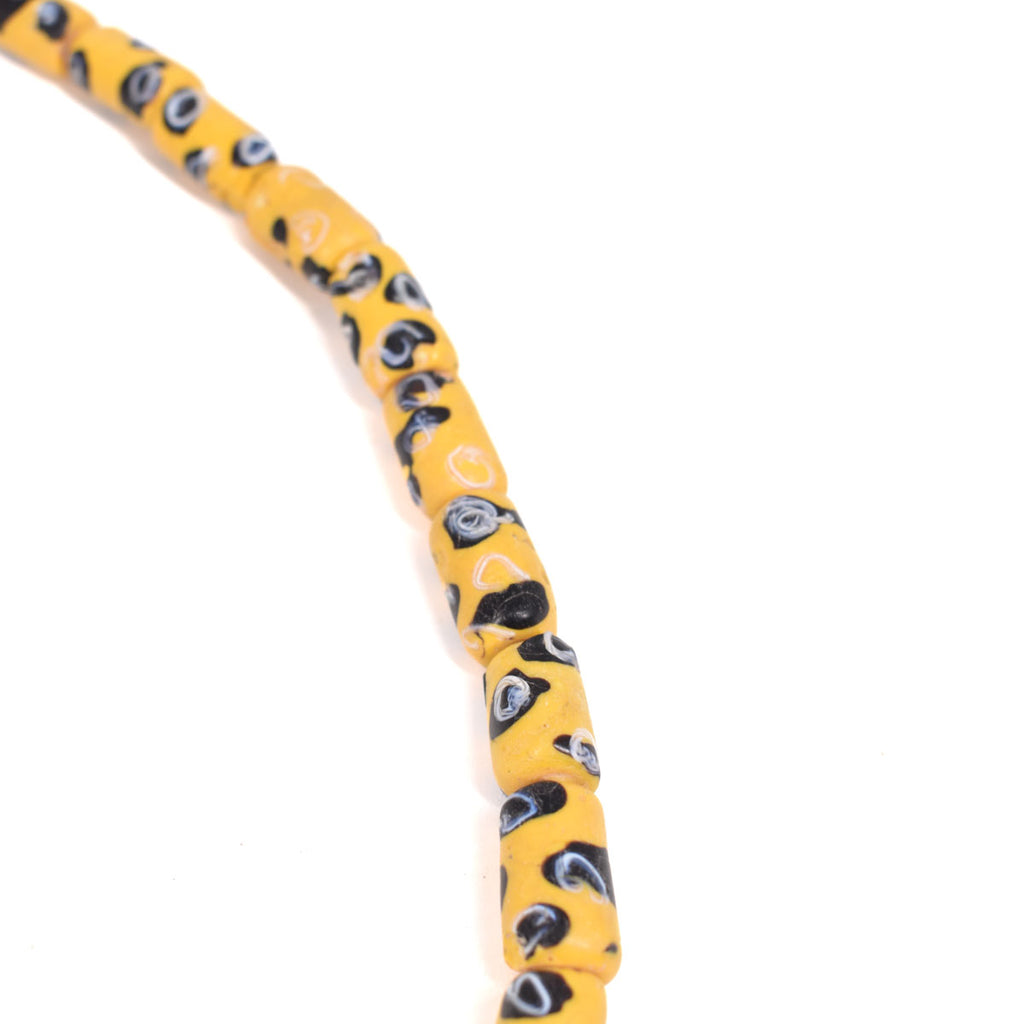 Yellow Venetian Trade Beads 30 Inch