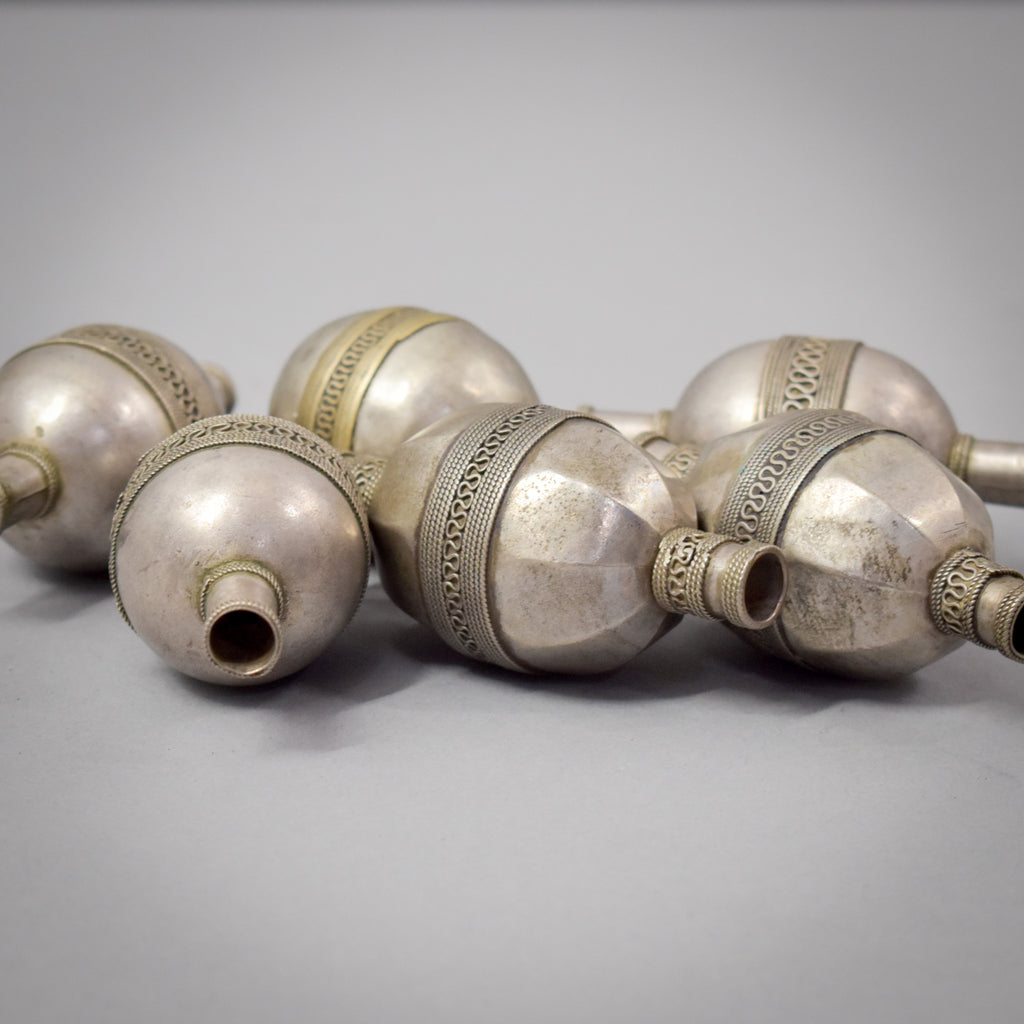 6 Turkomen Silver Beads Ruth Flynn Collection