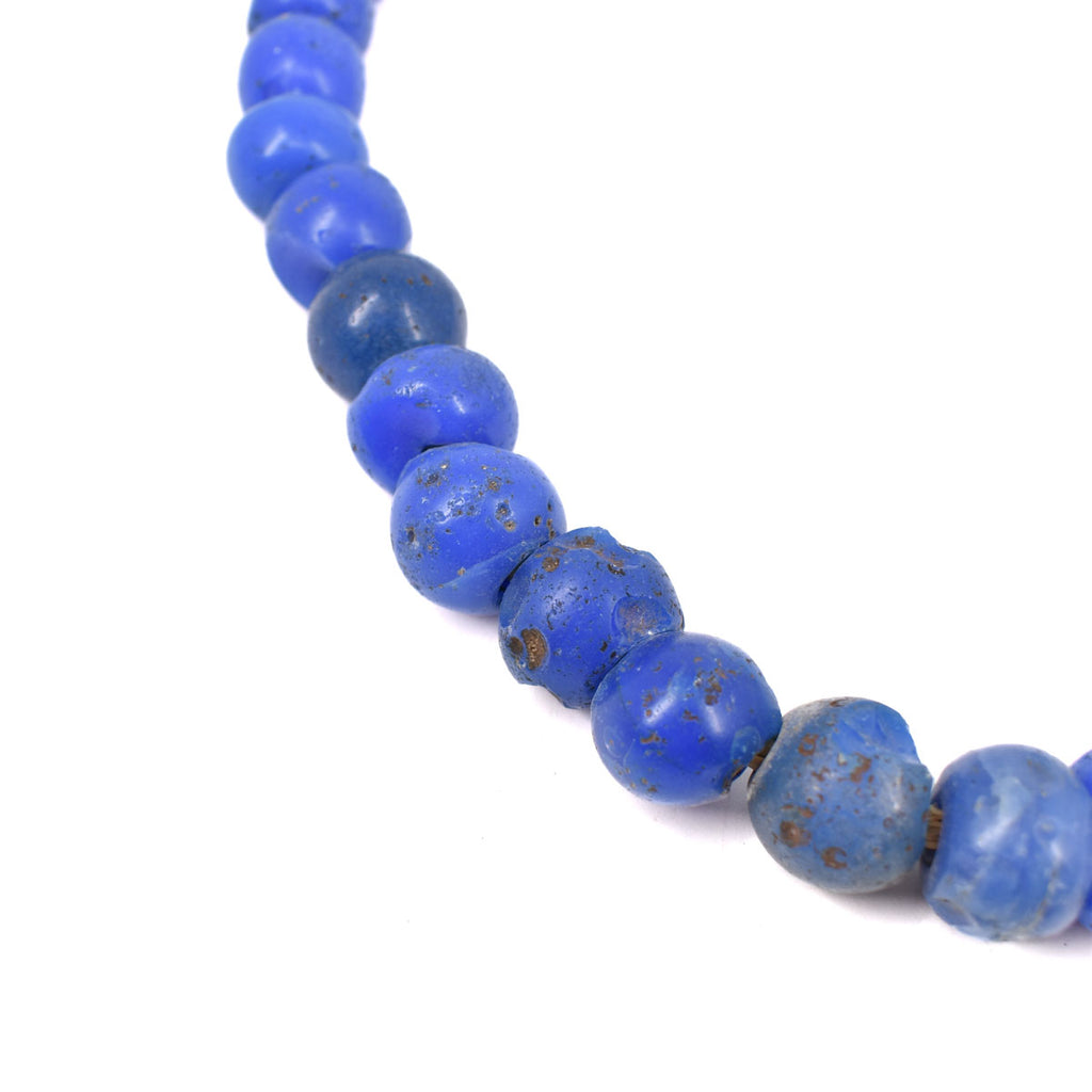 Blue Round Bohemian Trade Beads 30 Inch