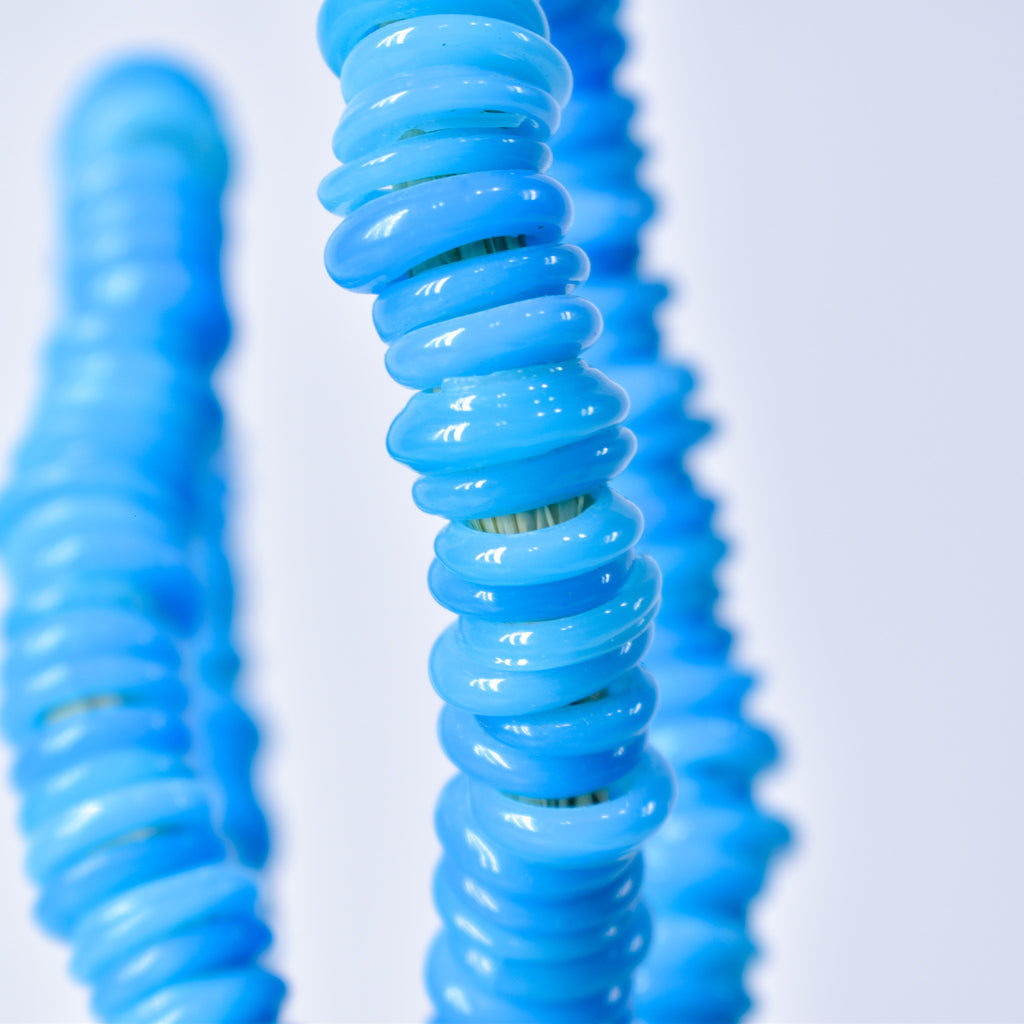Italian Glass Rings Turquoise Translucent Trade Beads