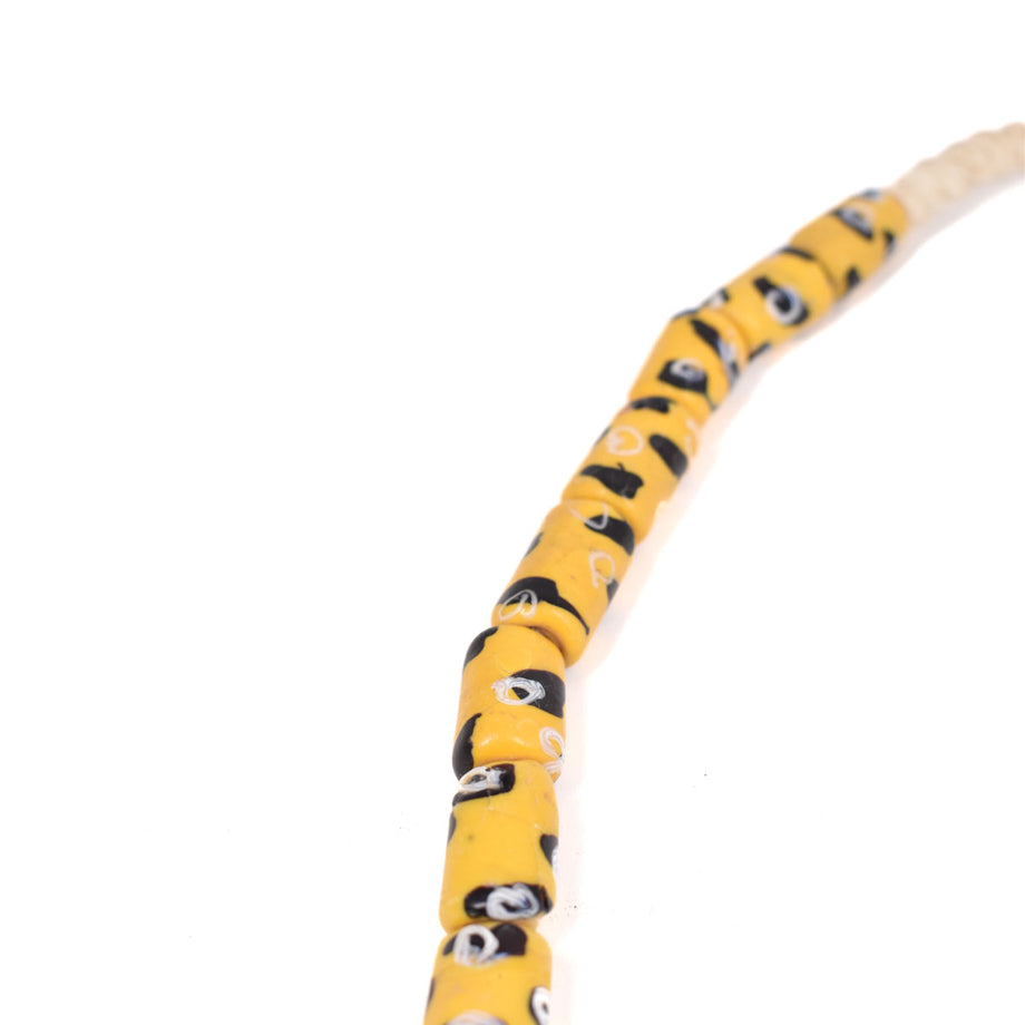 Venetian Trade Beads Striped Yellow Africa outlet 30 Inch 132856