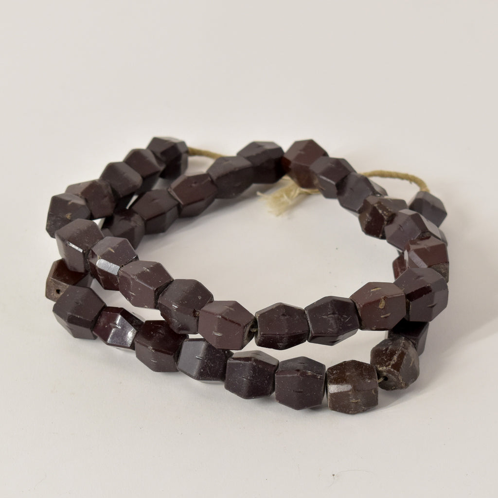 Dark Burgundy Trade Beads Czech 30 Inch