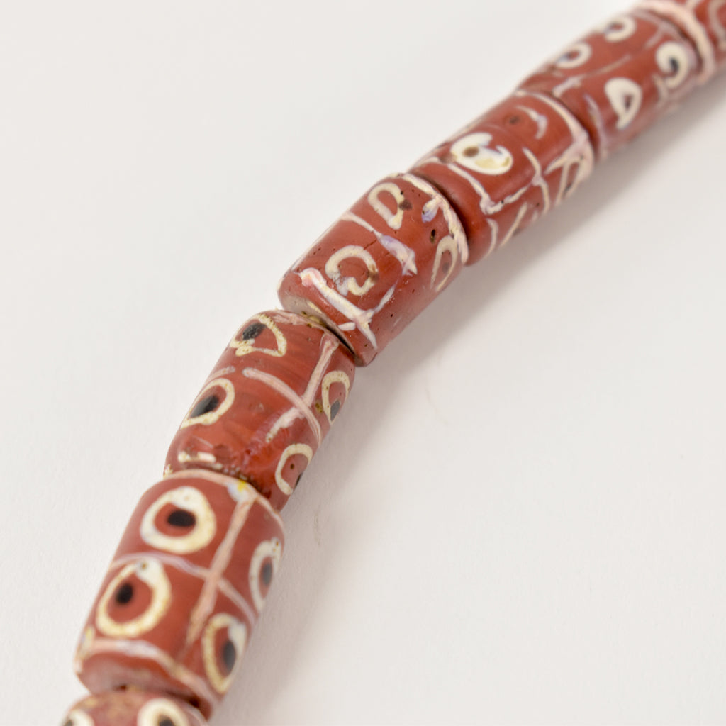 Brick Red Tic Tac Toe Venetian Trade Beads