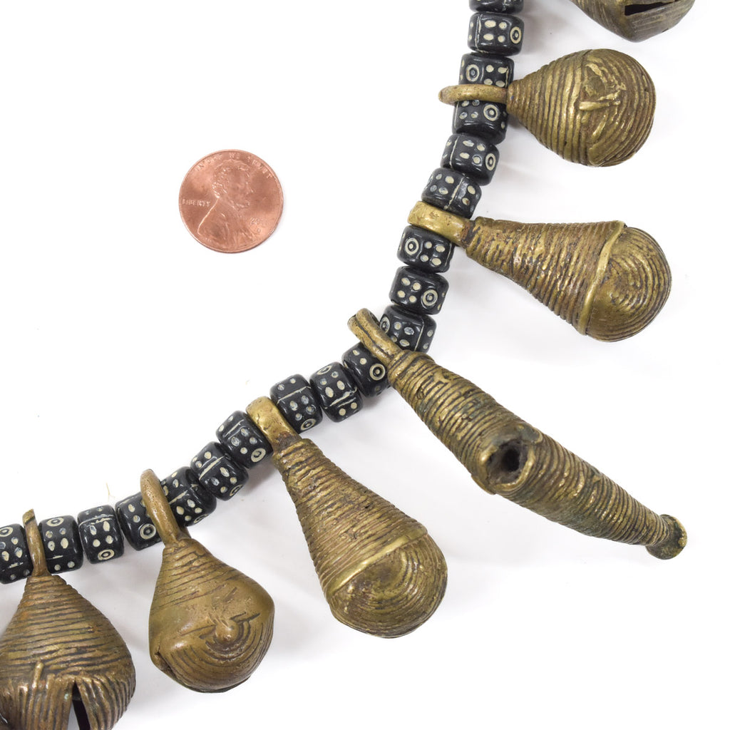 Black Yoruba Brass Bell Beads Nigeria