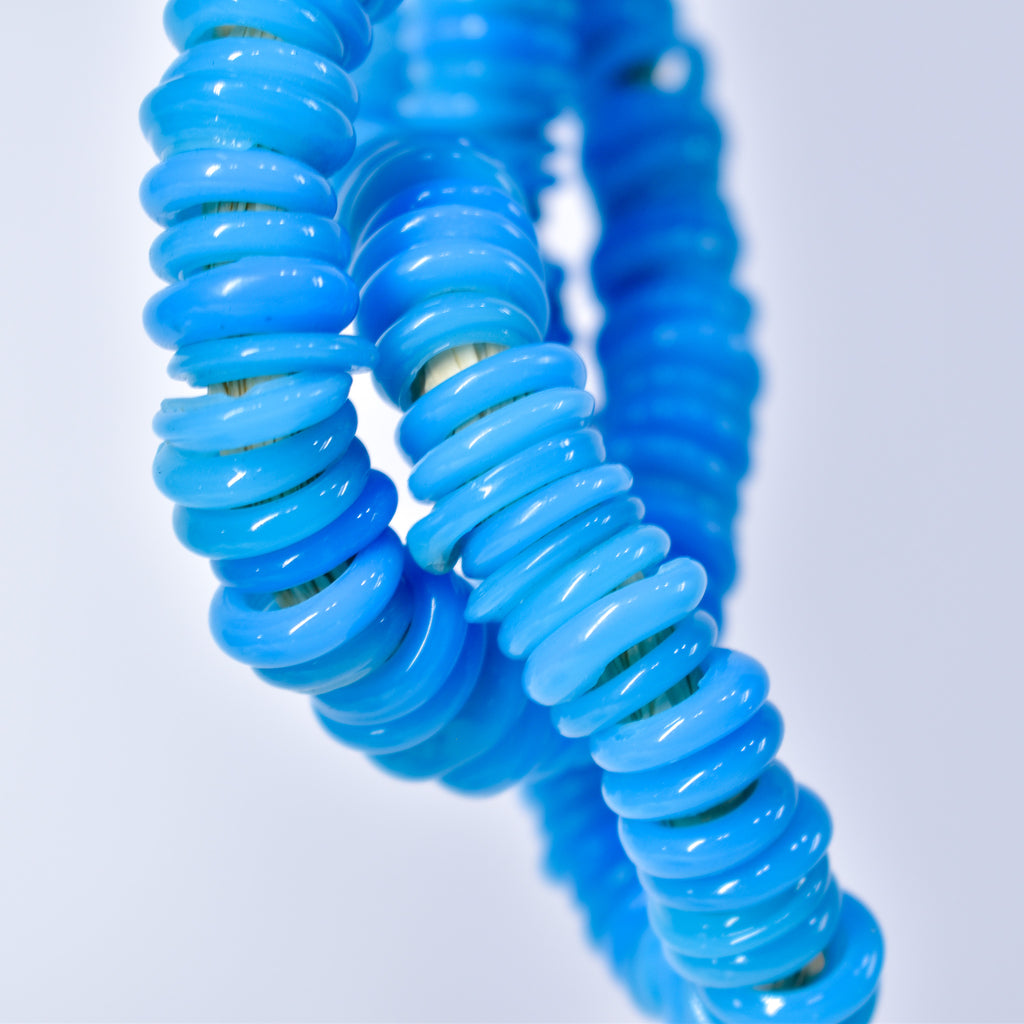 Italian Glass Rings Turquoise Translucent Trade Beads