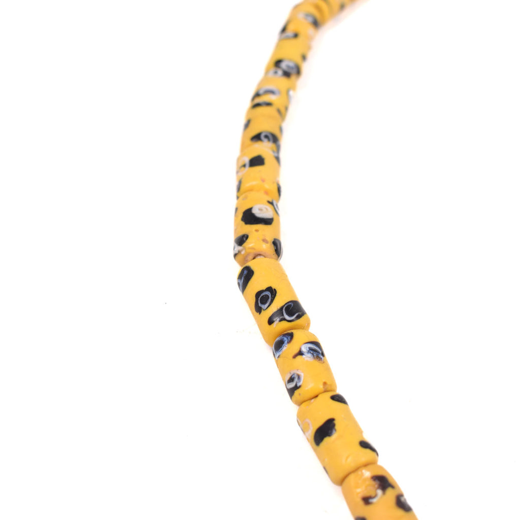 Yellow Venetian Trade Beads 30 Inch