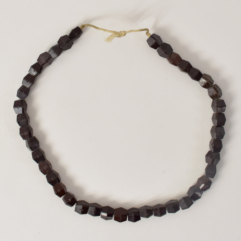 Dark Burgundy Trade Beads Czech 30 Inch