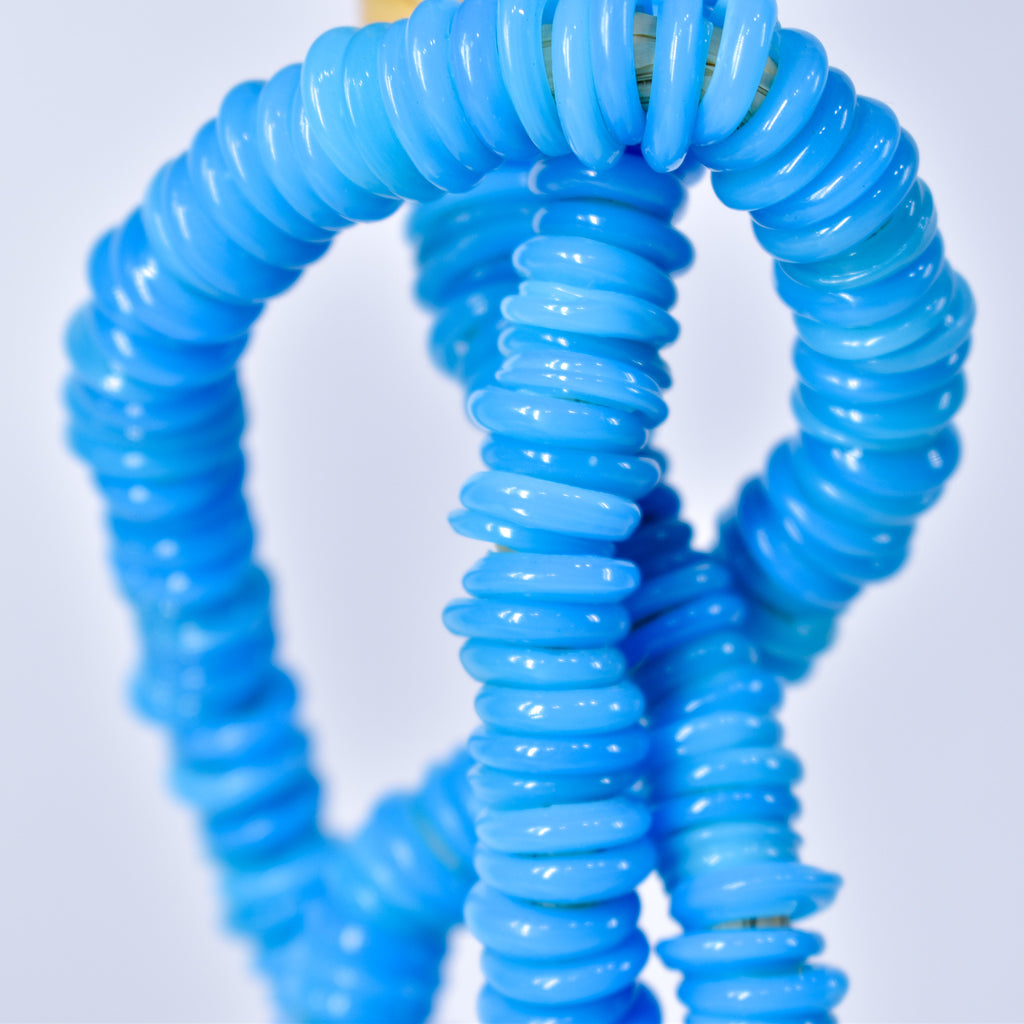 Italian Glass Rings Turquoise Translucent Trade Beads