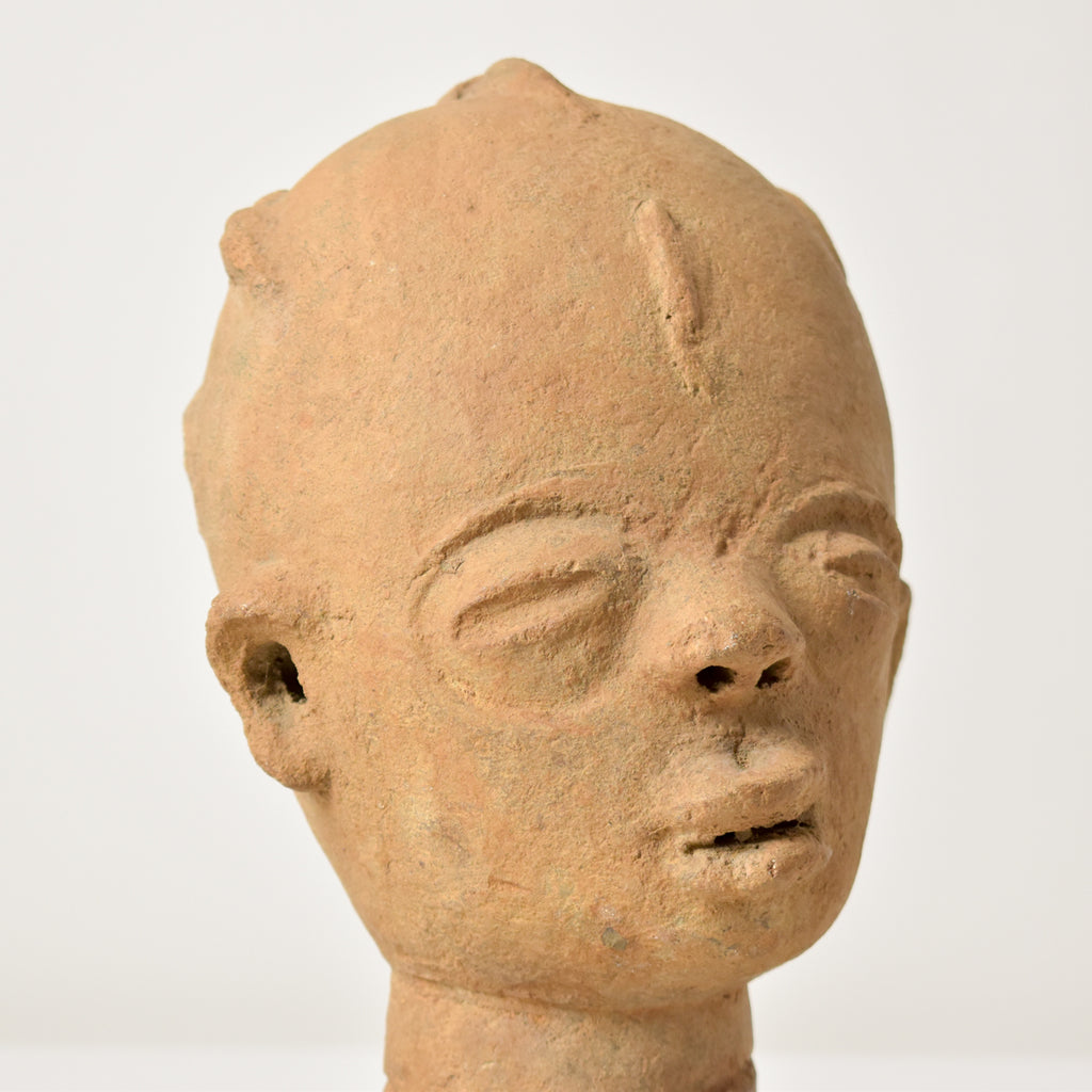 Terracotta Clay Funerary Portrait Akan Asante Nsodia on Custom Base Ghana