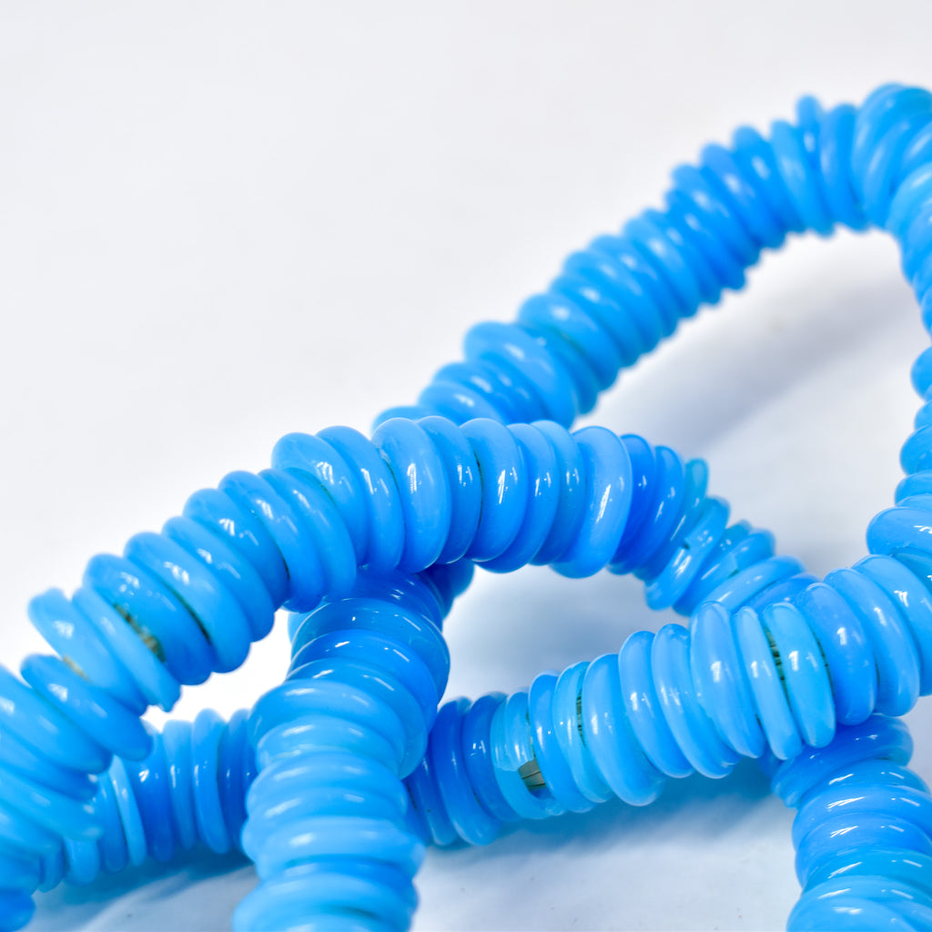 Italian Glass Rings Turquoise Translucent Trade Beads