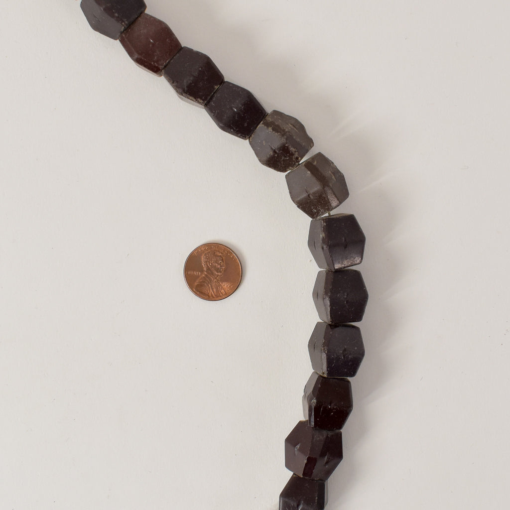 Dark Burgundy Trade Beads Czech 30 Inch