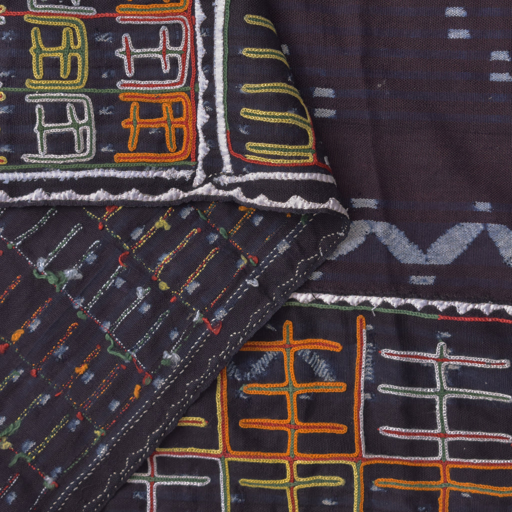 Wodaabe Bororo Indigo Embroidered Textile 40x60 inches