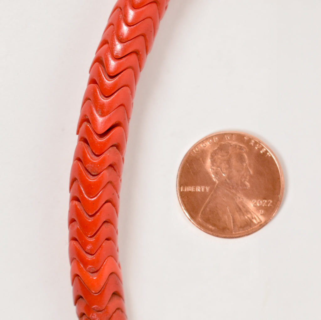 Snake Interlocking Red Trade Beads