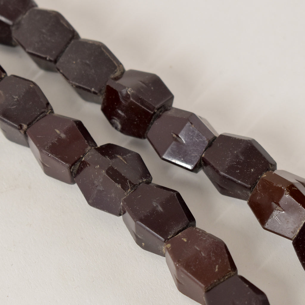 Dark Burgundy Trade Beads Czech 30 Inch