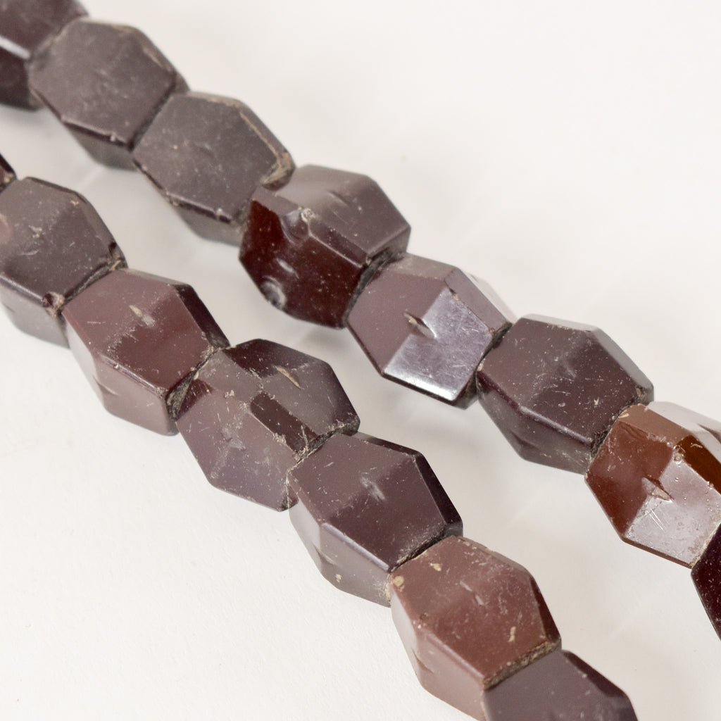 Bohemian Dark Burgundy Trade Beads 30 Inch
