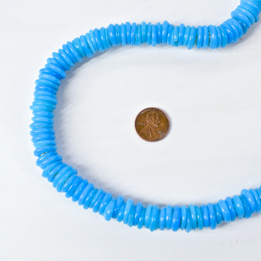 Italian Glass Rings Turquoise Translucent Trade Beads