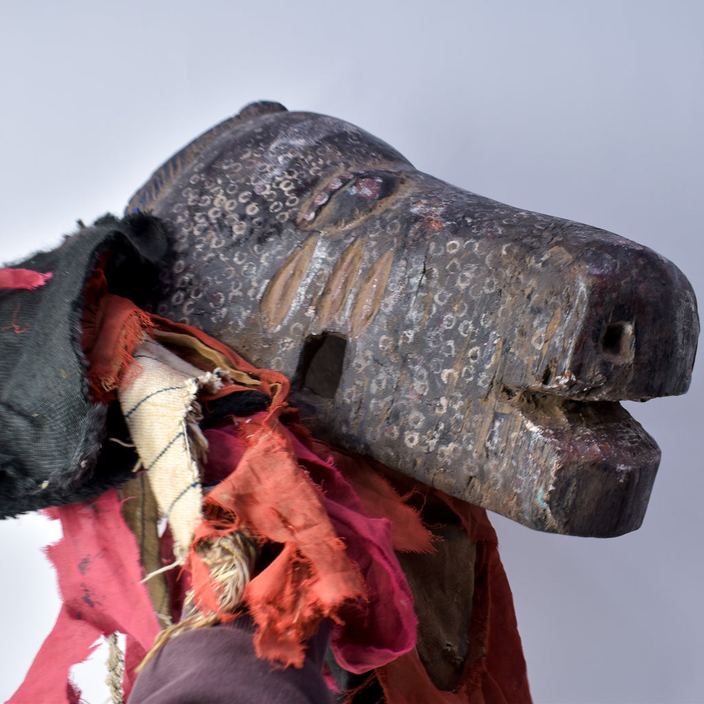 Yoruba Egungan Mask with Fabric Nigeria