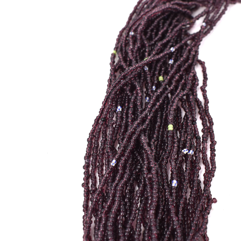 Dark Purple Baule Tamba Seed Bead Necklace