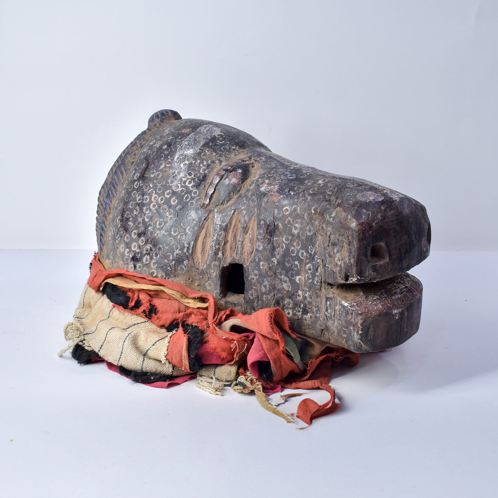 Yoruba Egungan Mask with Fabric Nigeria