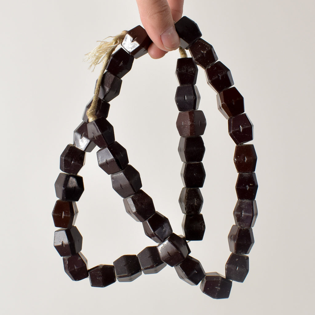 Dark Burgundy Trade Beads Czech 30 Inch