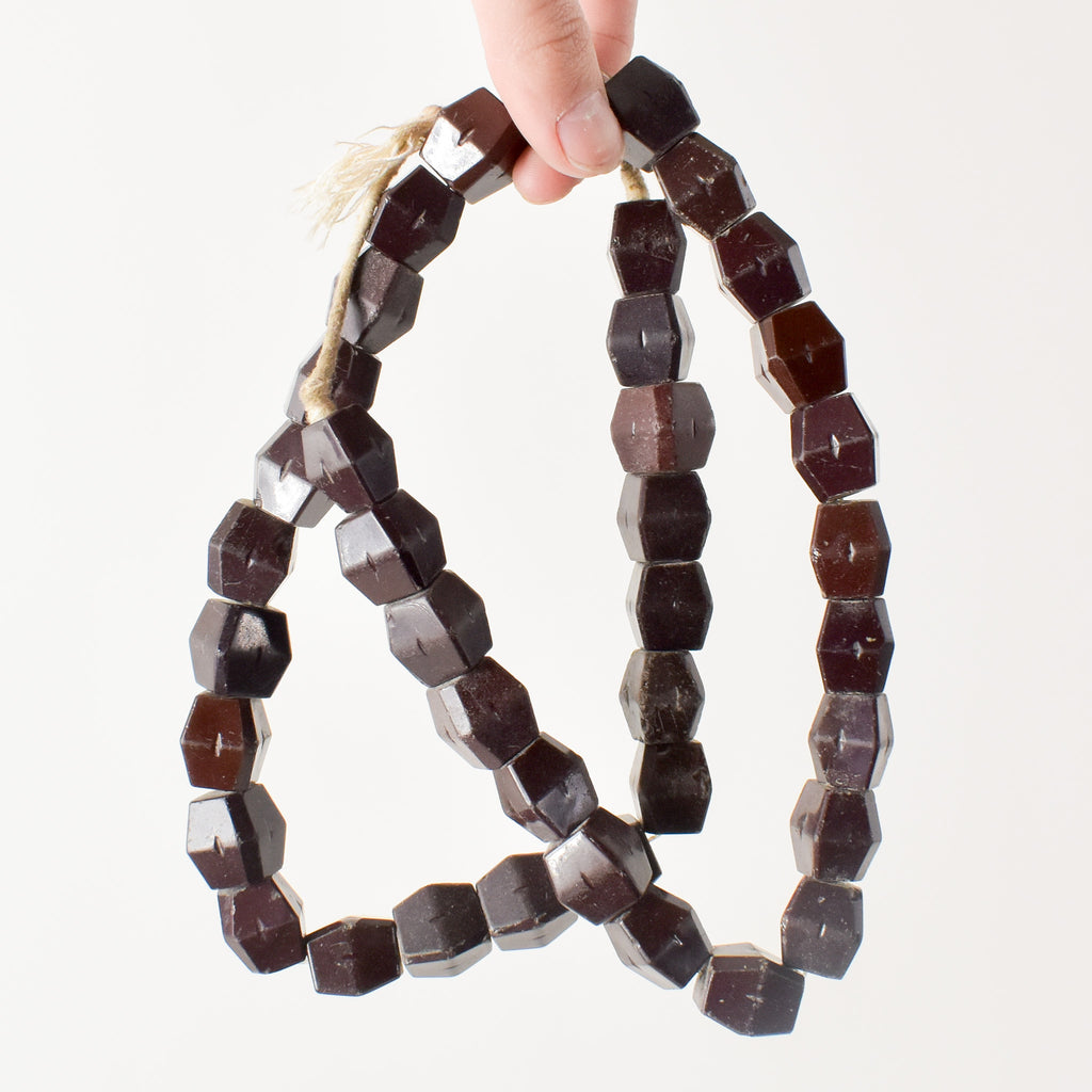 Bohemian Dark Burgundy Trade Beads 30 Inch
