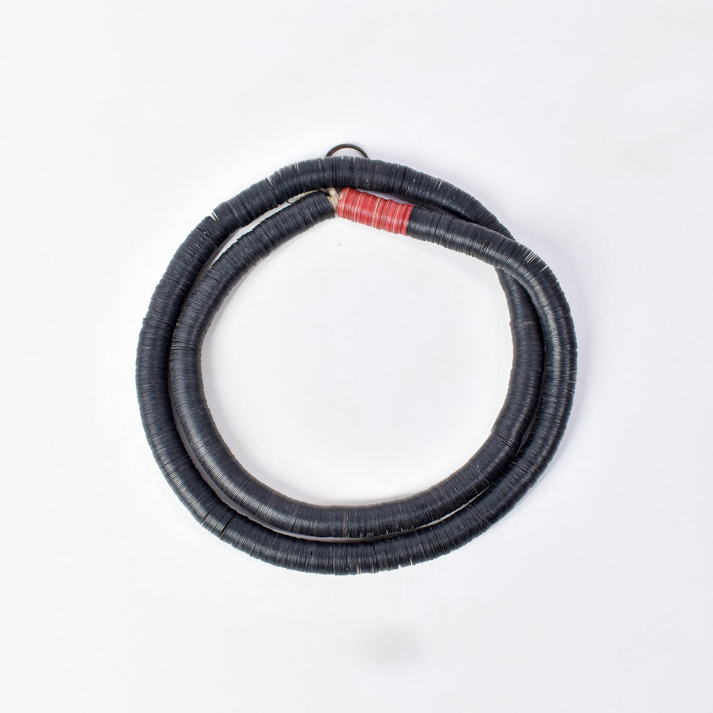 Large Vulcanite "Vinyl" Heishi Black Trade Beads 32 Inch