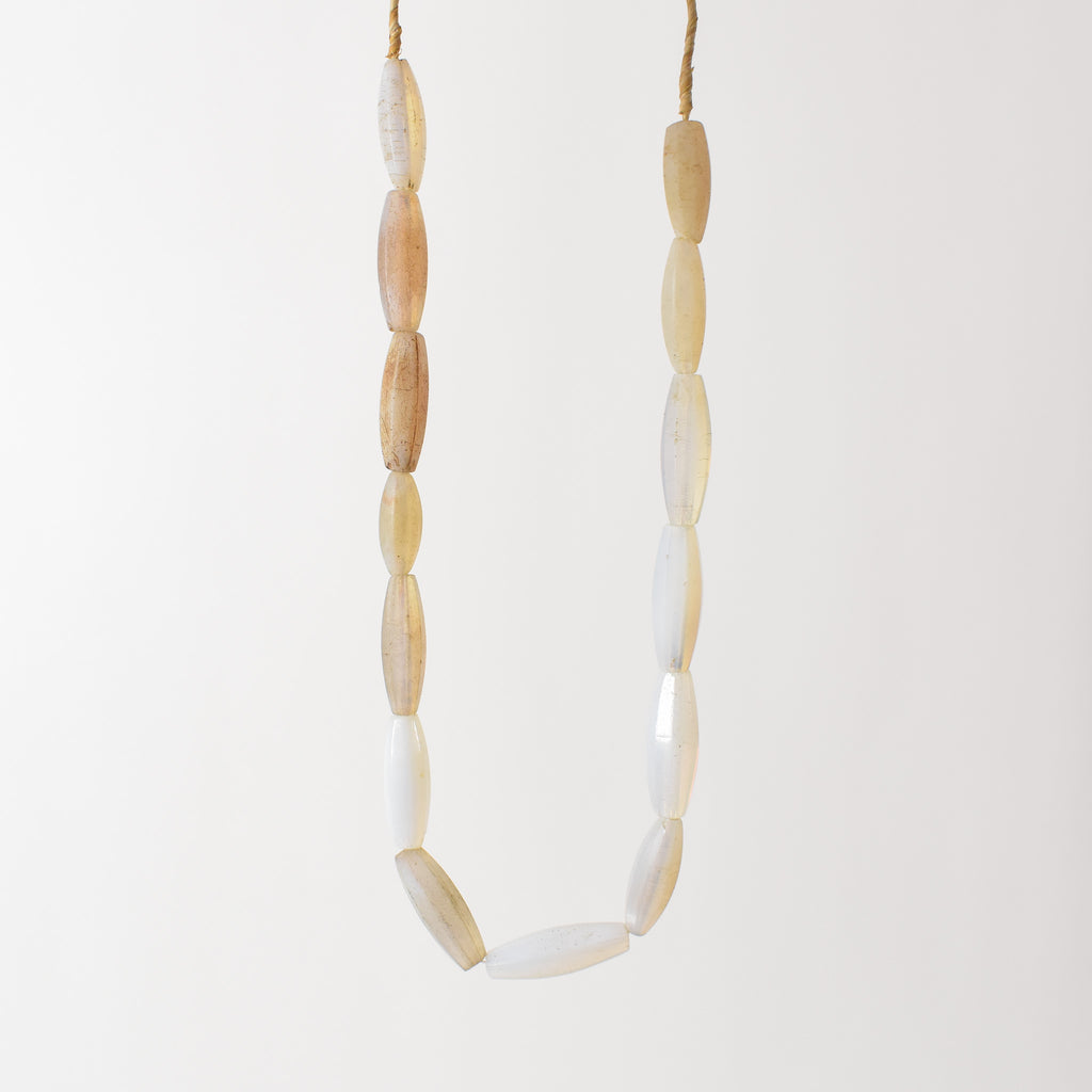 Translucent White Faceted Bohemian Trade Beads