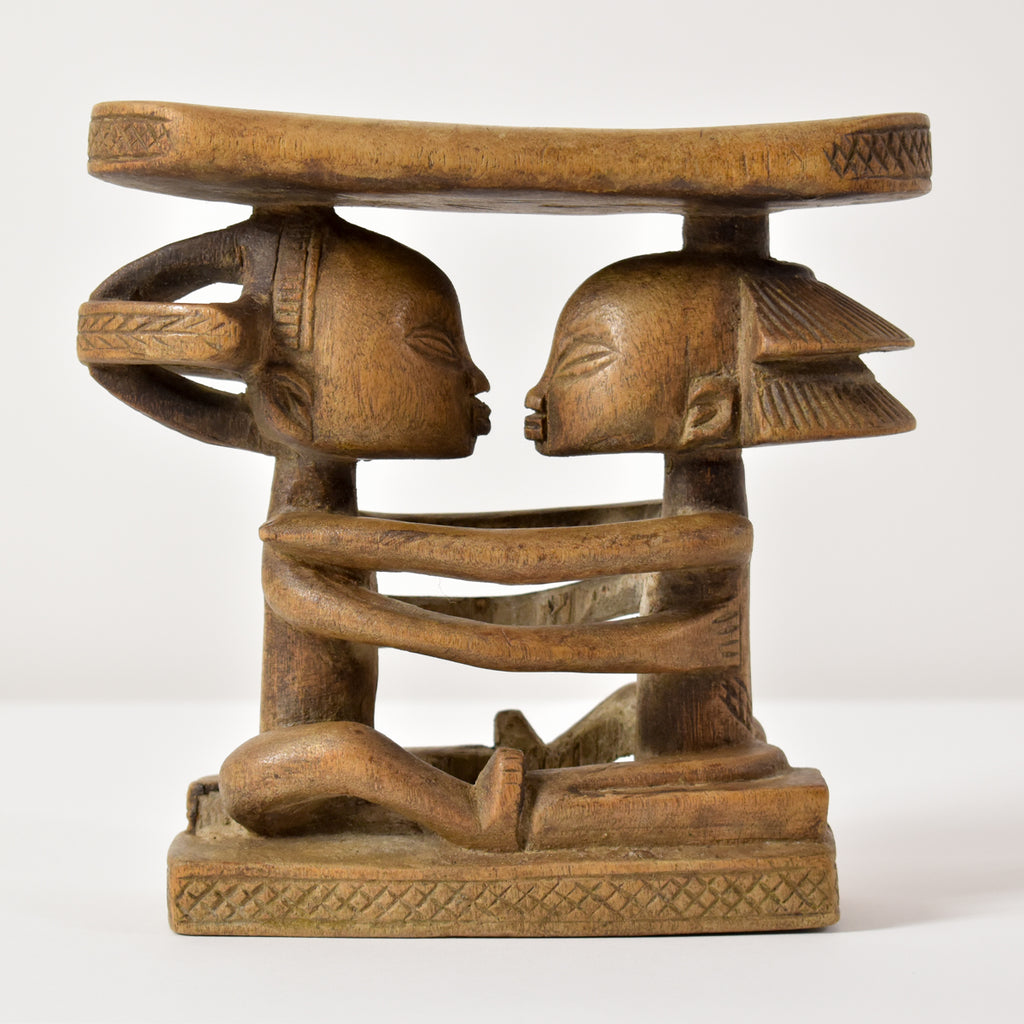 Luba Figural Couple Miniature Headrest Congo