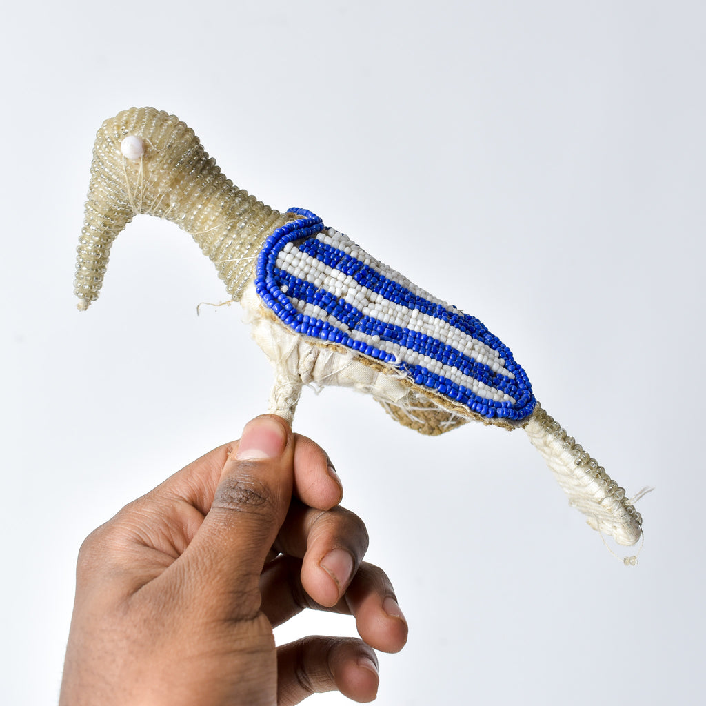 Yoruba Blue and White Beaded Crown Nigeria