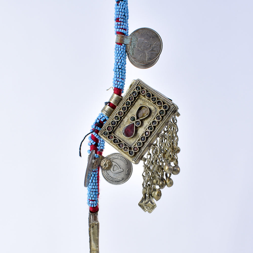 Afghanistan Kuchi Necklace with Rectangular and Coin Pendants