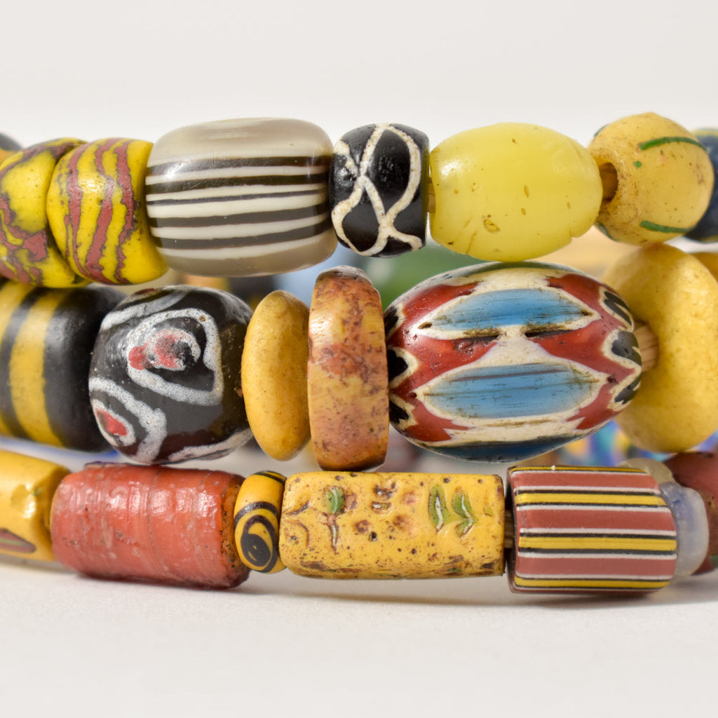 Venetian Mixed Cornaline Ghost Rattlesnake Millefiori Trade Beads