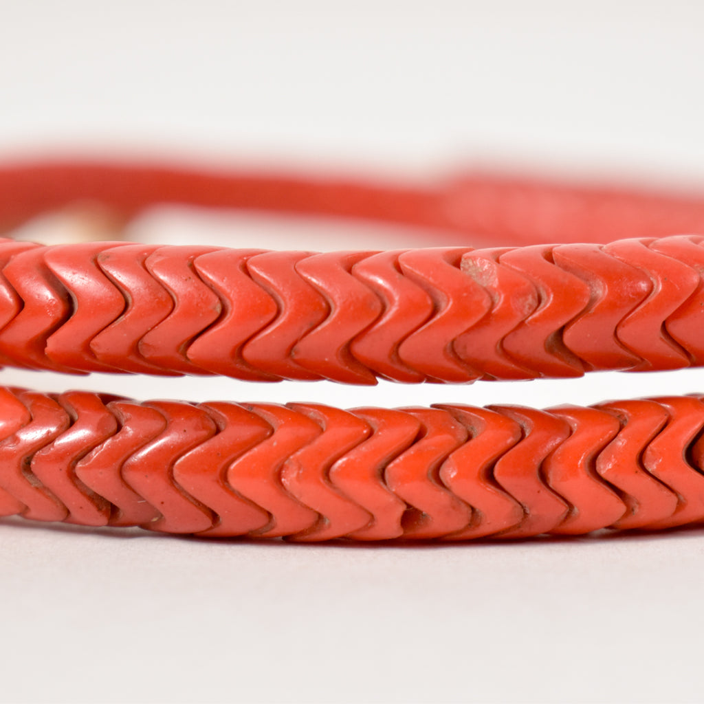 Snake Interlocking Red Trade Beads