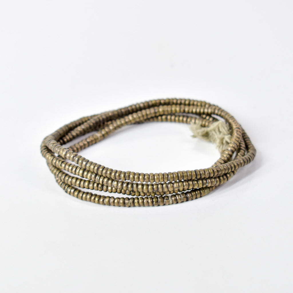 Silver Metal Heishi Beads Ethiopia 36 Inch
