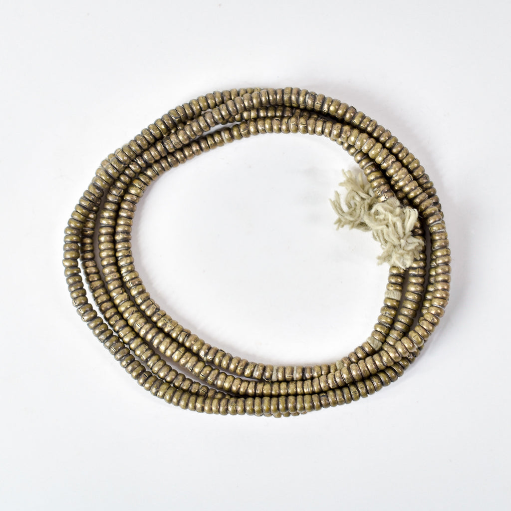 Silver Metal Heishi Beads Ethiopia 36 Inch