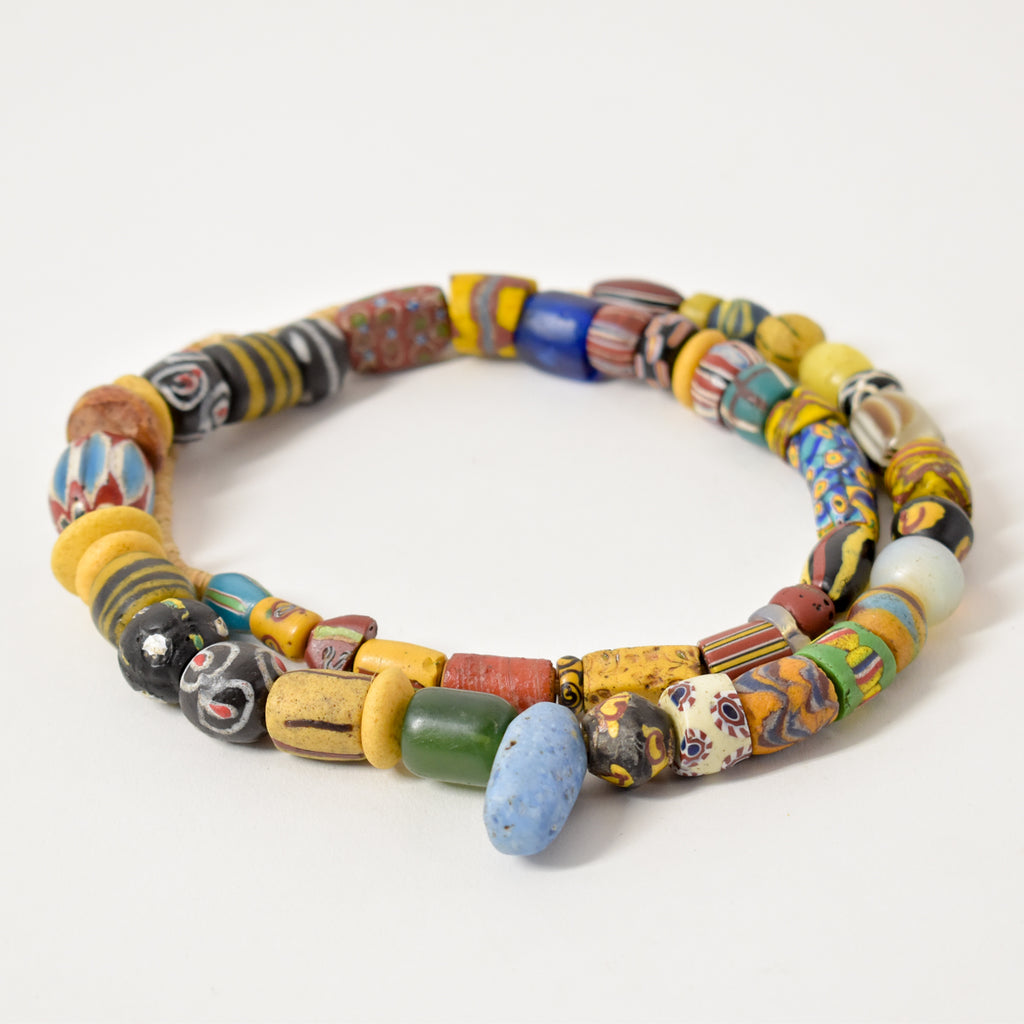 Venetian Mixed Cornaline Ghost Rattlesnake Millefiori Trade Beads
