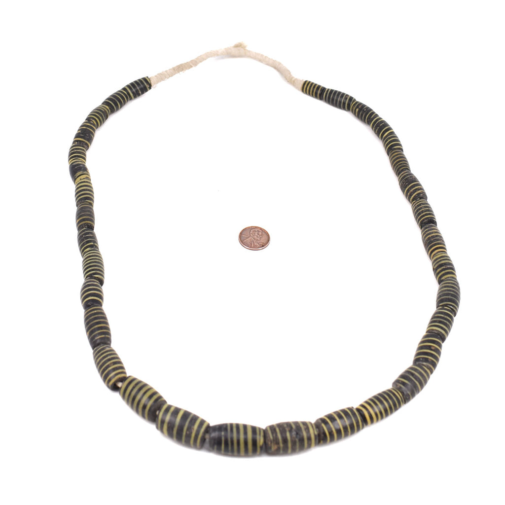 Bumblebee Venetian Trade Beads 33 Inches