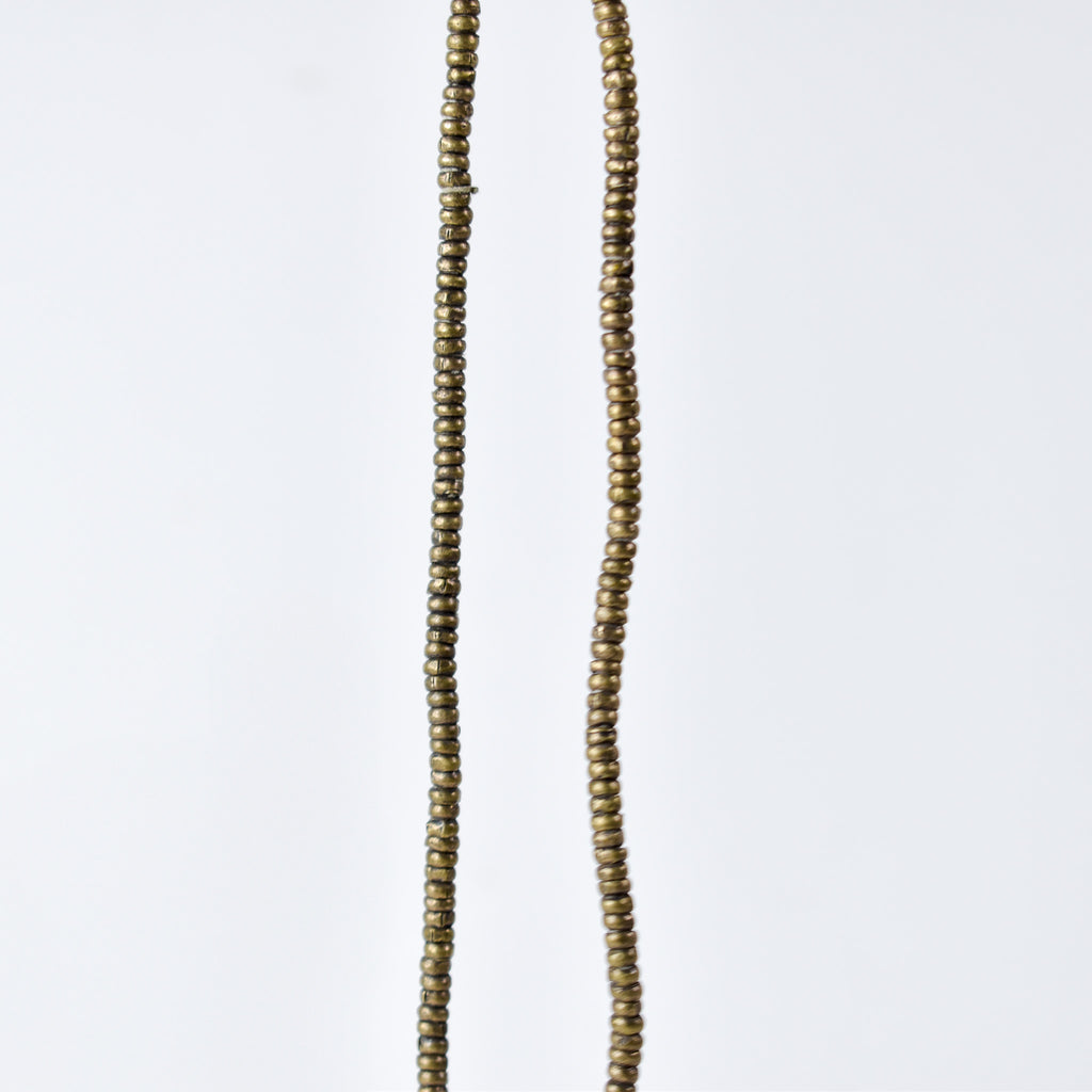 Silver Metal Heishi Beads Ethiopia 36 Inch