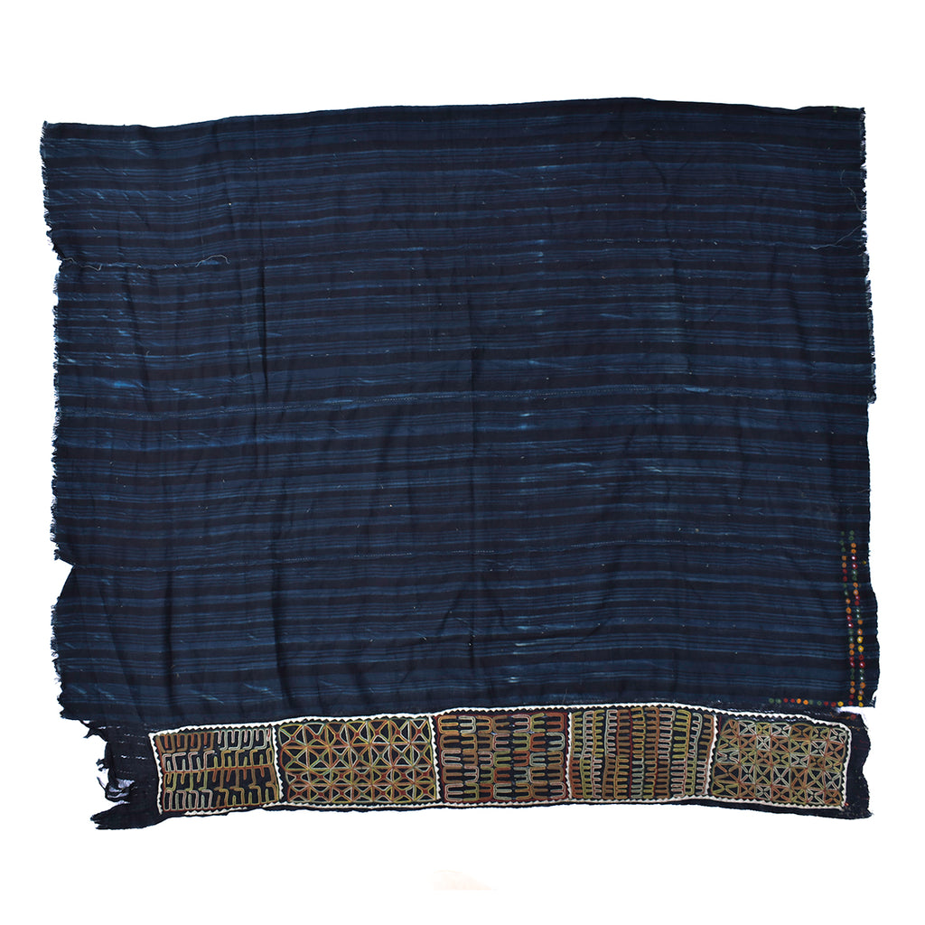 Wodaabe Bororo Indigo Embroidered Textile 47x57 inches