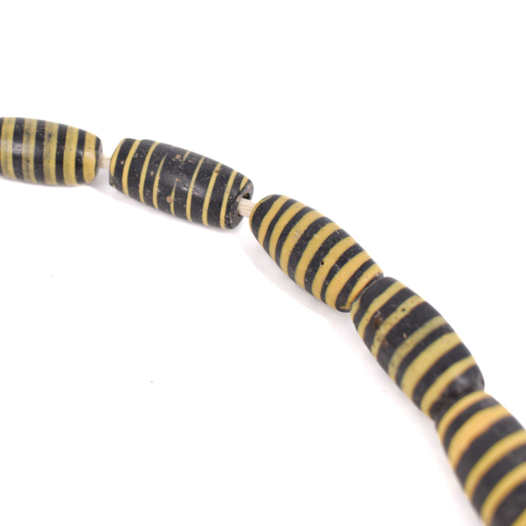 Bumblebee Venetian Trade Beads 33 Inches