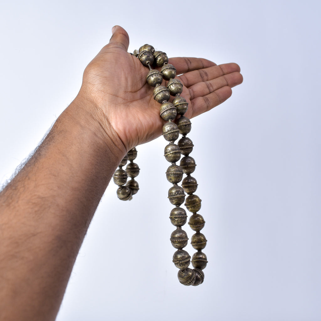 Old Ethiopian Silver Colored Trade Beads
