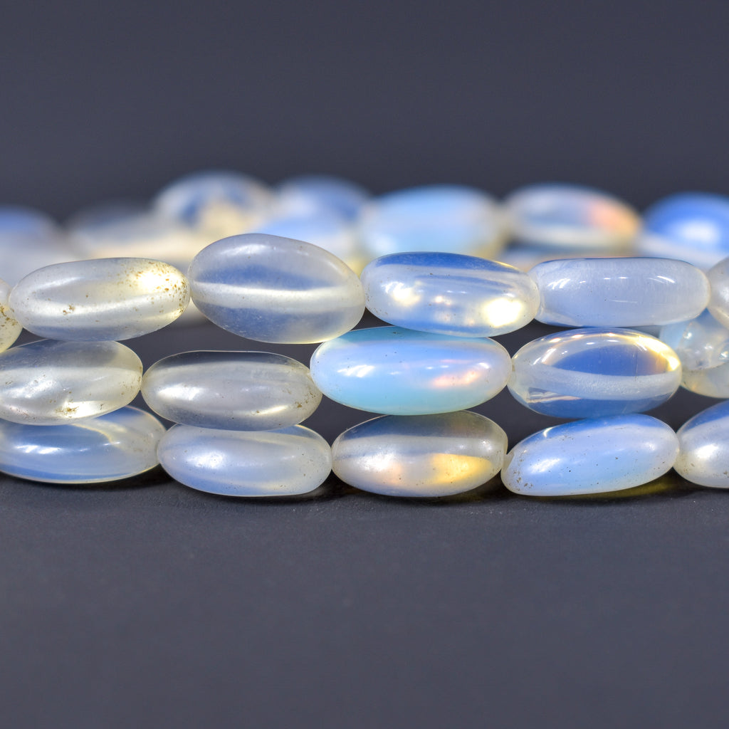 Bohemian Opalescent Glass Beads Czech 30 Inch