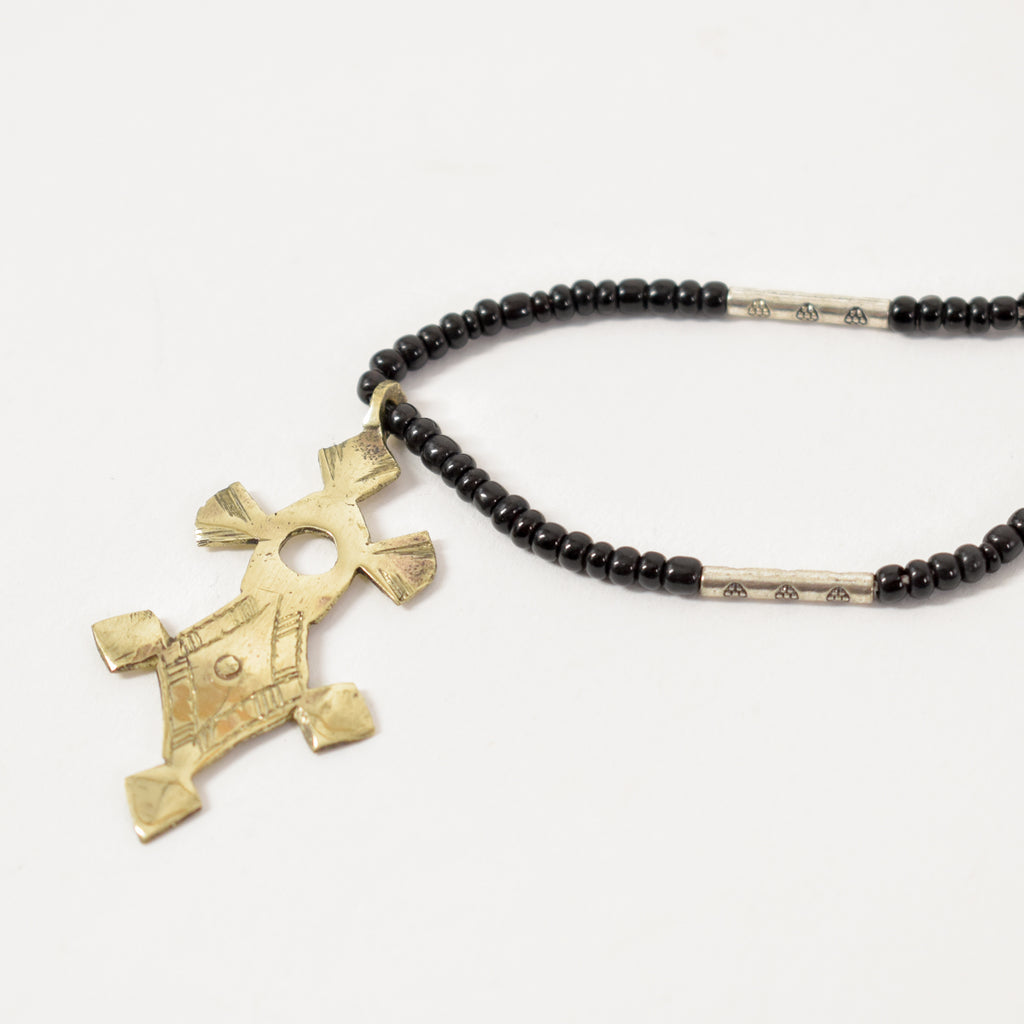 Tuareg Compass Cross Brass Necklace Niger 19 Inches