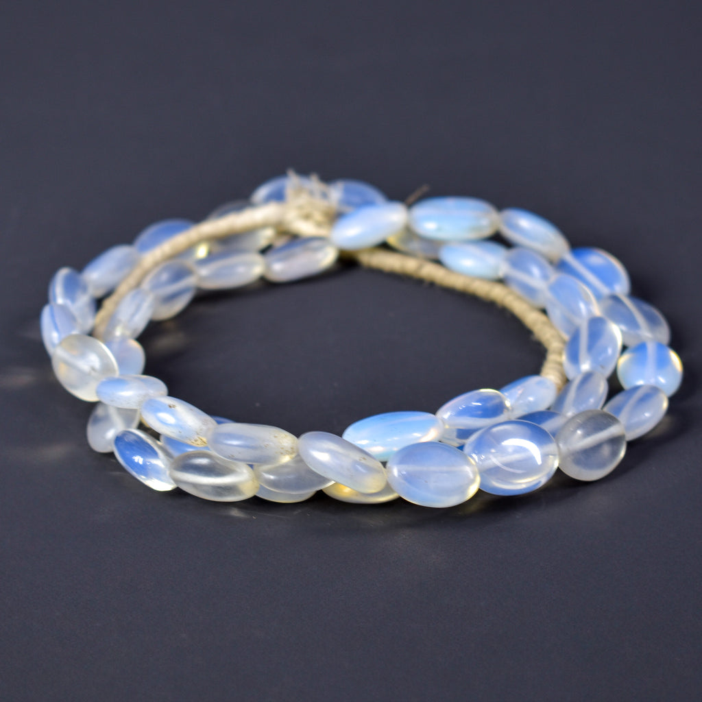 Bohemian Opalescent Glass Beads Czech 30 Inch