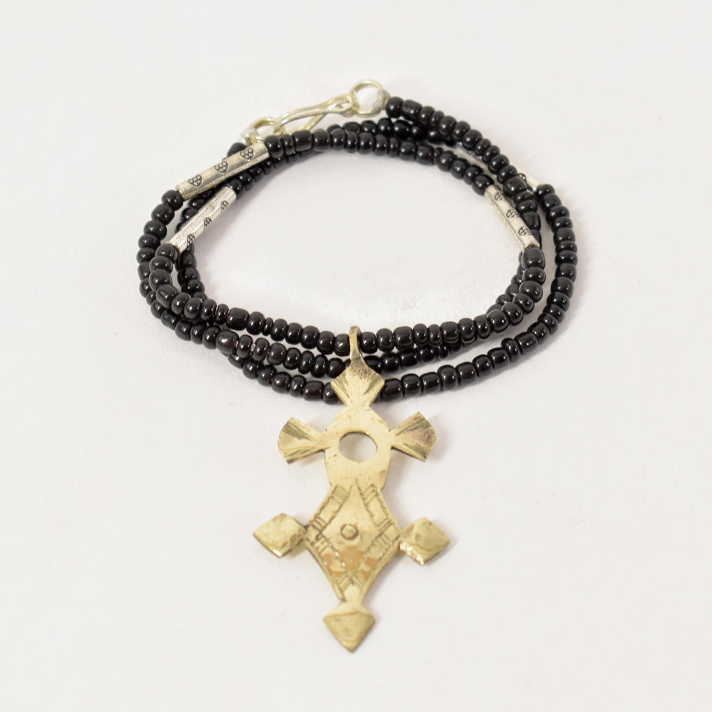Tuareg Compass Cross Brass Necklace Niger 19 Inches